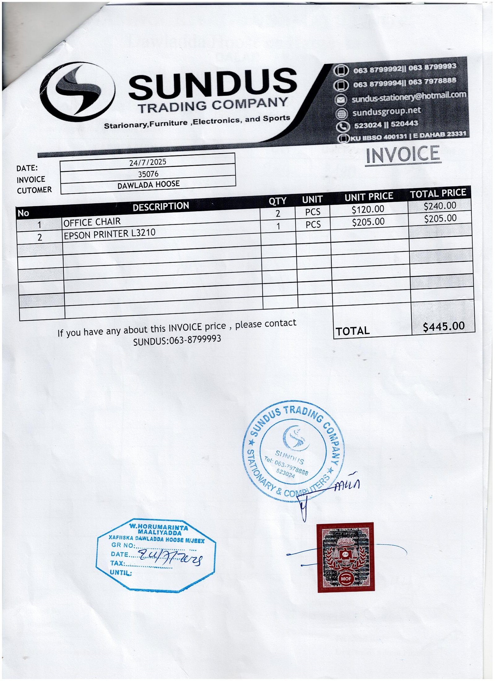 Bill Details